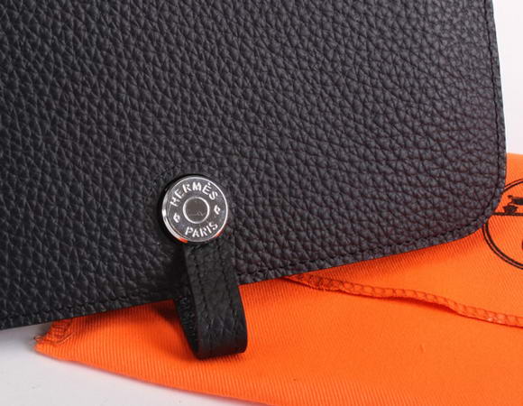 1:1 Quality Hermes Dogon Combined Wallets A508 Black Replica